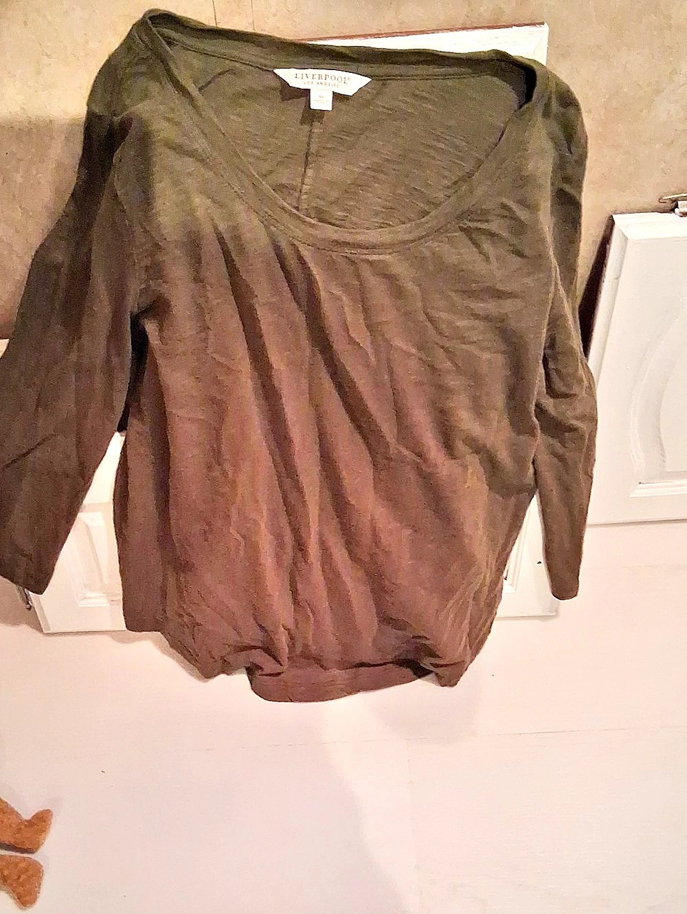 Liverpool Long Sleeve Top in Green Size Medium